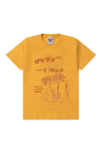 Conjunto de Verão para Menino Boas Vibrações Mostarda