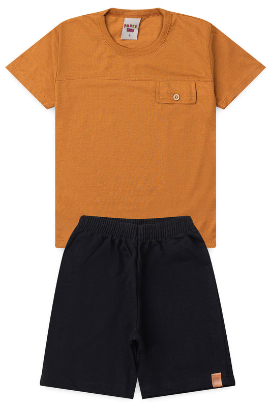 Conjunto de Verão para Menino Casual Caramelo