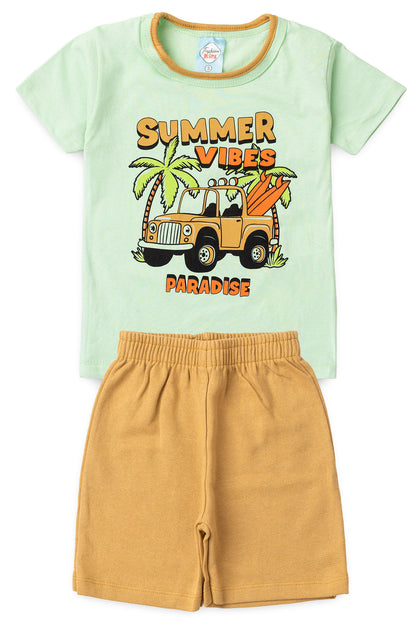 Conjunto de Verão para Menino Clima de Verão Verde