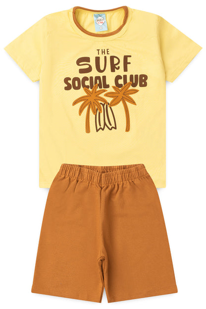 Conjunto de Verão para Menino Clube do Surf Amarelo