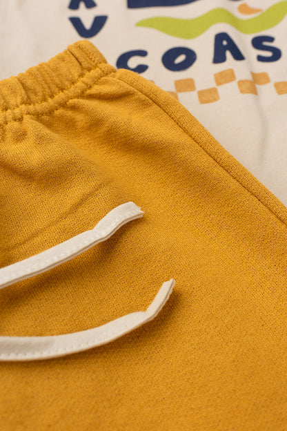 Conjunto de Verão para Menino Costa das Ondas Bege