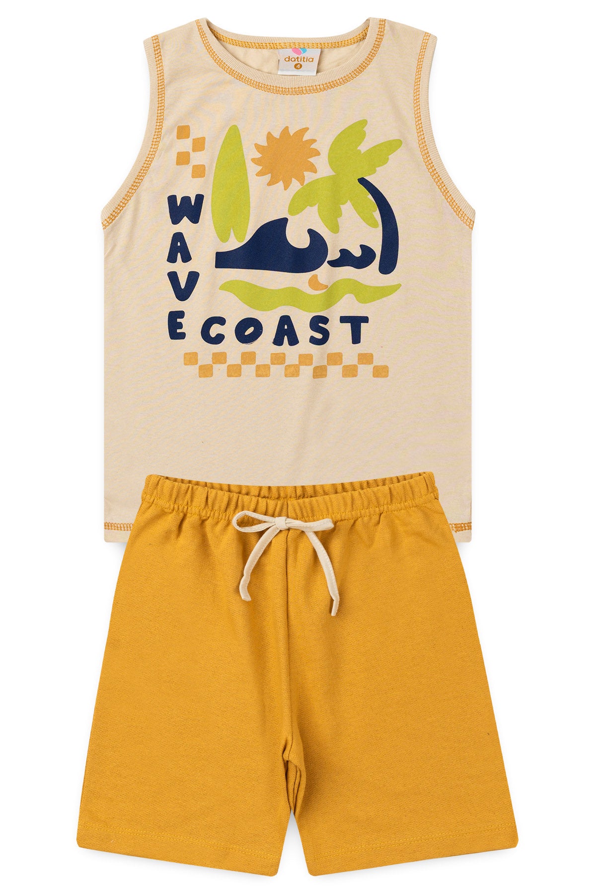Conjunto de Verão para Menino Costa das Ondas Bege