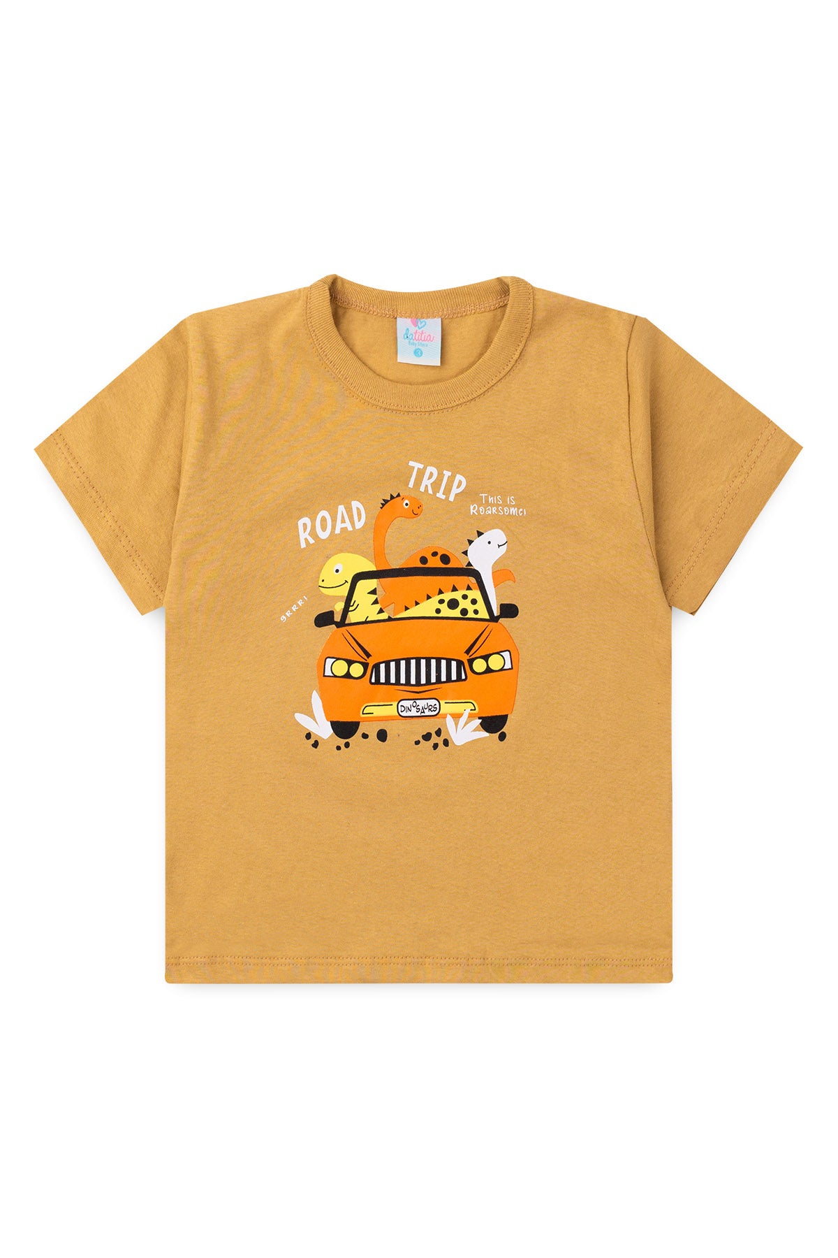 Conjunto de Verão para Menino Dinossauros na Estrada Caqui