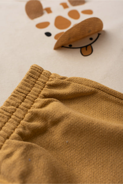 Conjunto de Verão para Menino Girafinha Bege