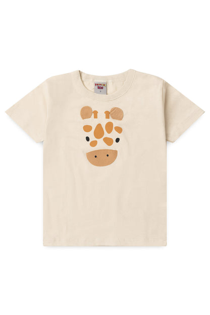 Conjunto de Verão para Menino Girafinha Bege