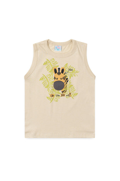 Conjunto de Verão para Menino Girafinha Curiosa Bege