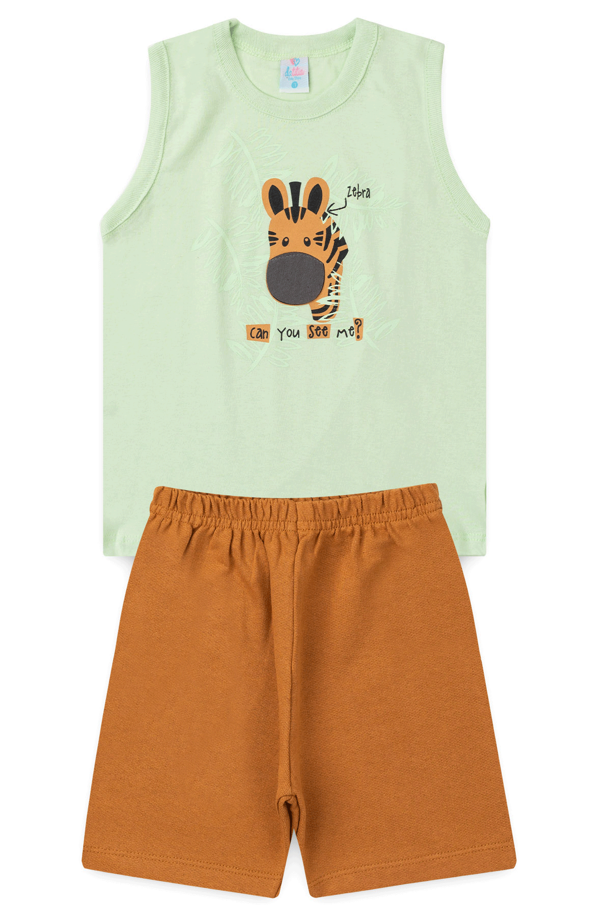 Conjunto de Verão para Menino Girafinha Curiosa Verde