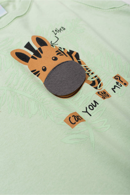 Conjunto de Verão para Menino Girafinha Curiosa Verde