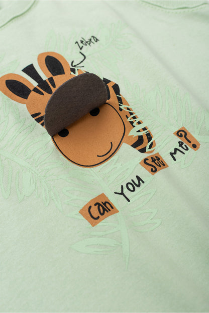 Conjunto de Verão para Menino Girafinha Curiosa Verde