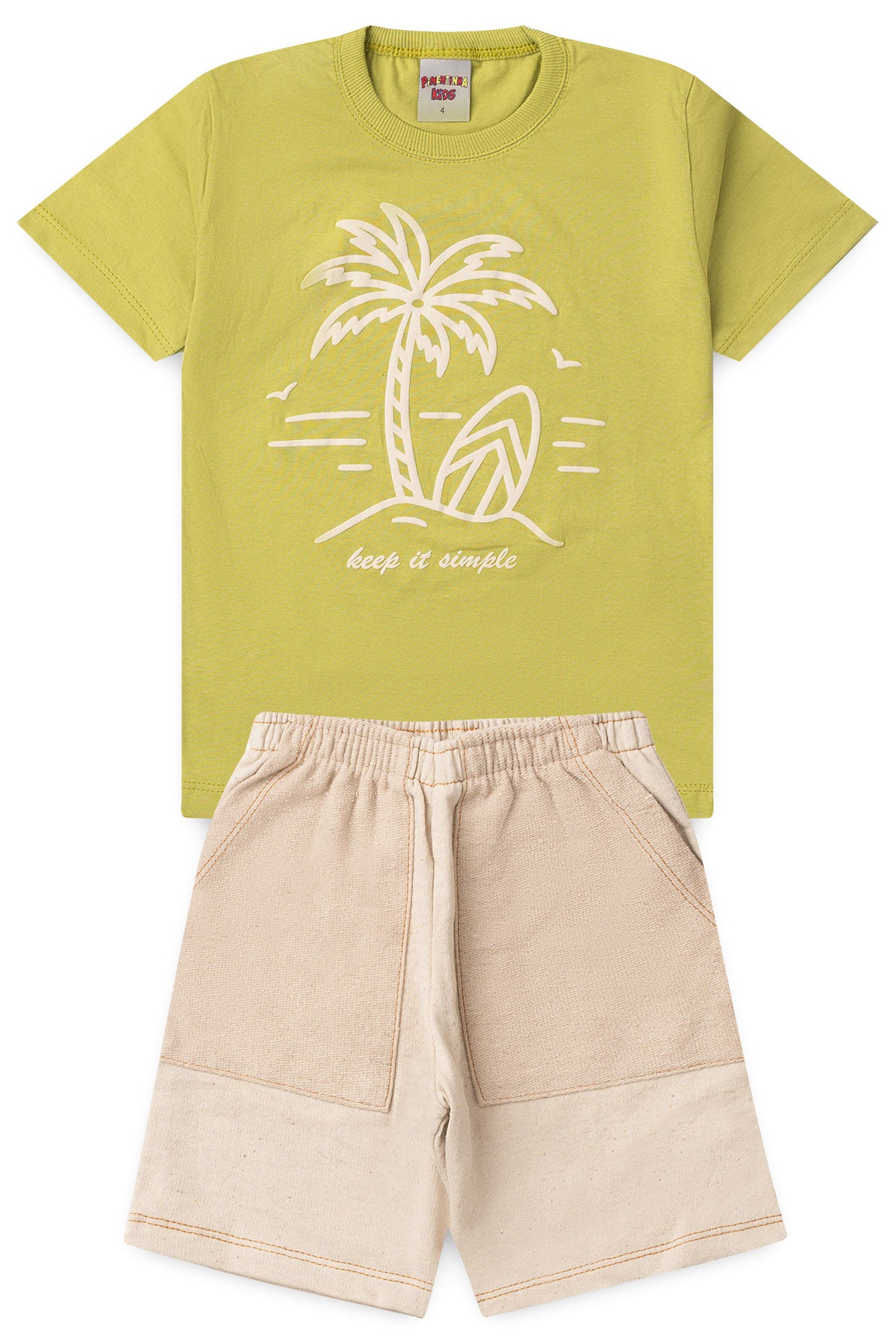 Conjunto de Verão para Menino Ilha Tropical Verde