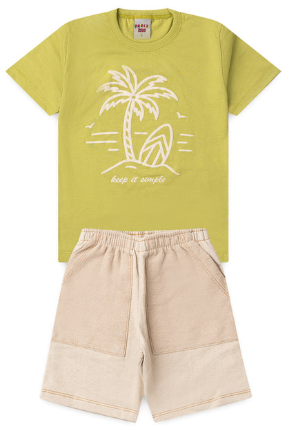 Conjunto de Verão para Menino Ilha Tropical Verde