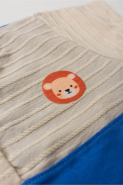 Conjunto de Verão para Menino Leãozinho Aventureiro Bege