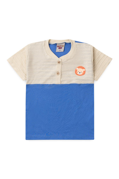 Conjunto de Verão para Menino Leãozinho Aventureiro Bege