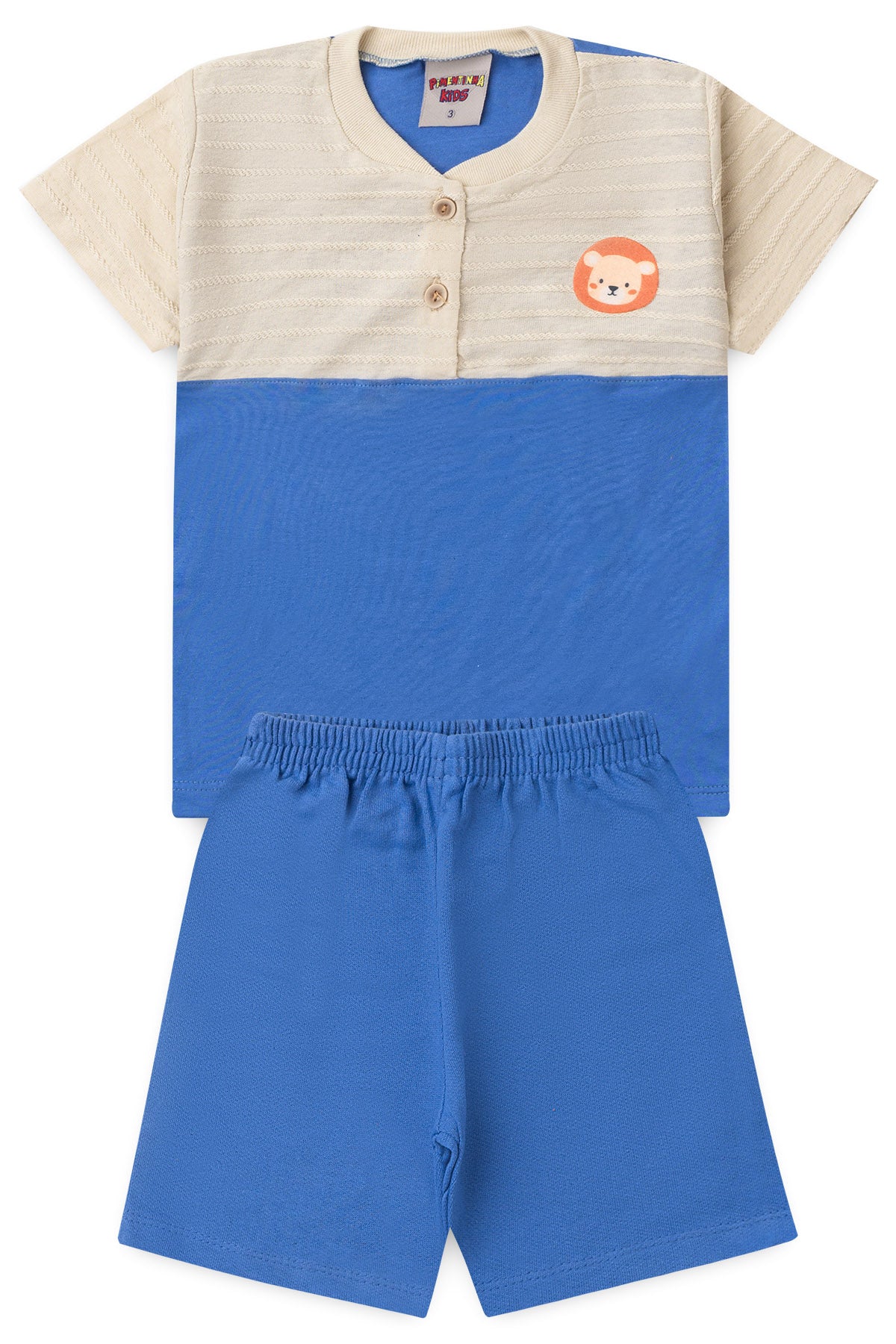 Conjunto de Verão para Menino Leãozinho Aventureiro Bege