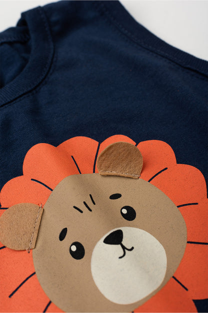 Conjunto de Verão para Menino Leãozinho Marinho