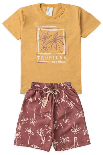 Conjunto de Verão para Menino Paraíso dos Coqueiros Caqui
