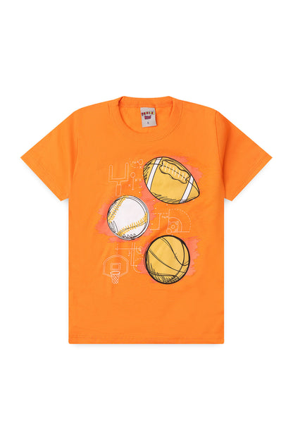 Conjunto de Verão para Menino Pequeno Atleta Laranja