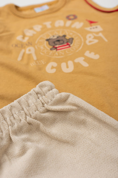 Conjunto de Verão para Menino Pequeno Capitão Caqui