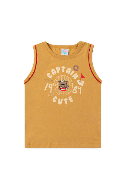 Conjunto de Verão para Menino Pequeno Capitão Caqui