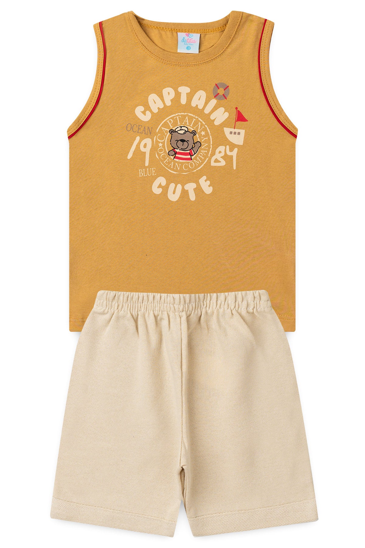 Conjunto de Verão para Menino Pequeno Capitão Caqui