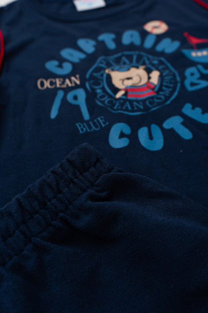 Conjunto de Verão para Menino Pequeno Capitão Marinho