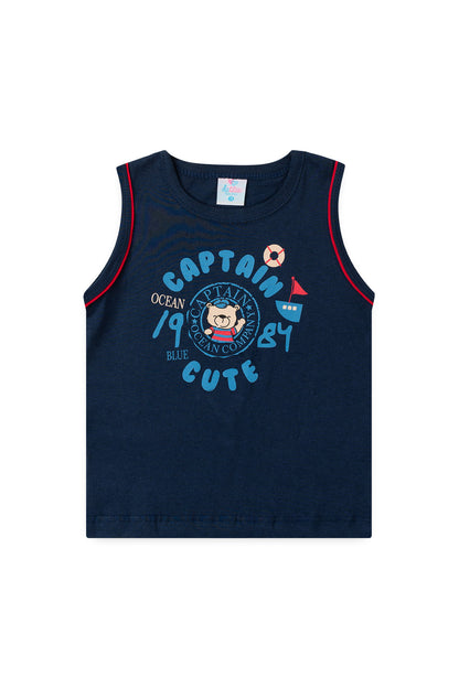Conjunto de Verão para Menino Pequeno Capitão Marinho