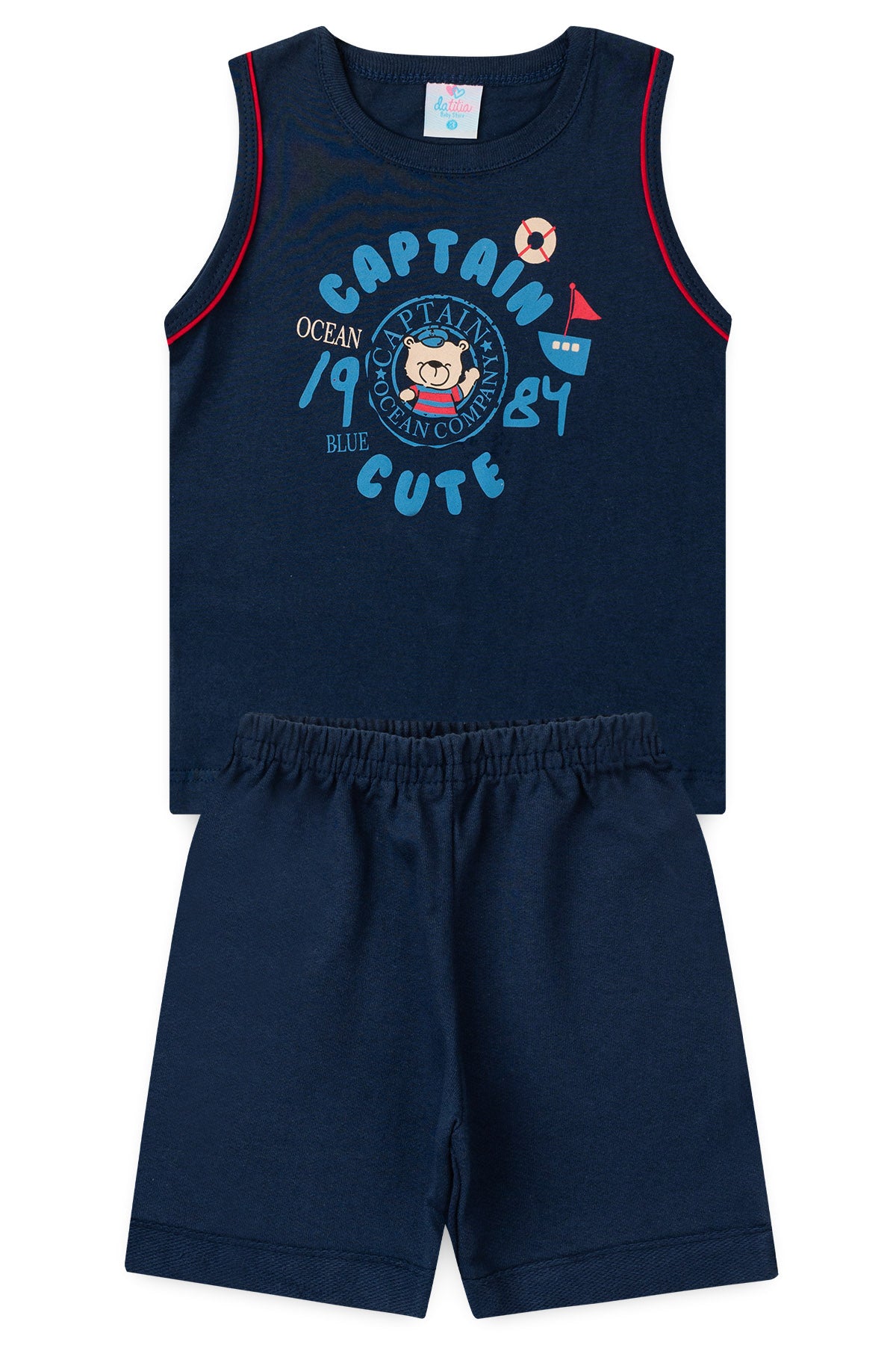 Conjunto de Verão para Menino Pequeno Capitão Marinho