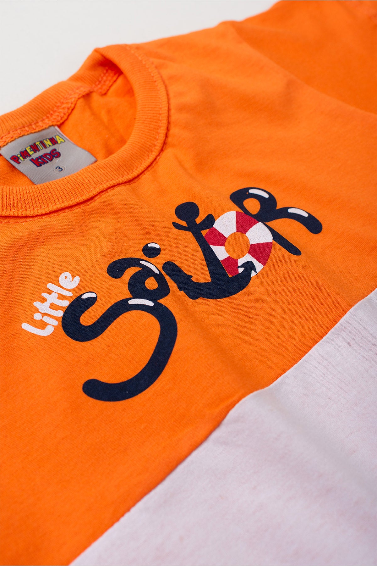 Conjunto de Verão para Menino Pequeno Marinheiro Laranja