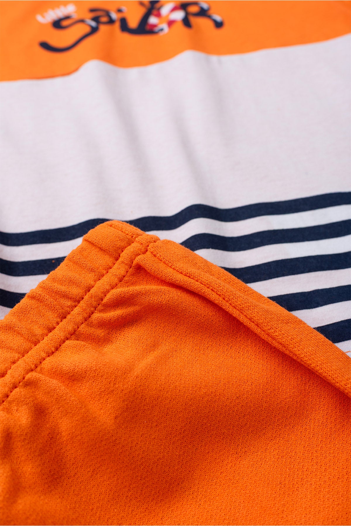 Conjunto de Verão para Menino Pequeno Marinheiro Laranja