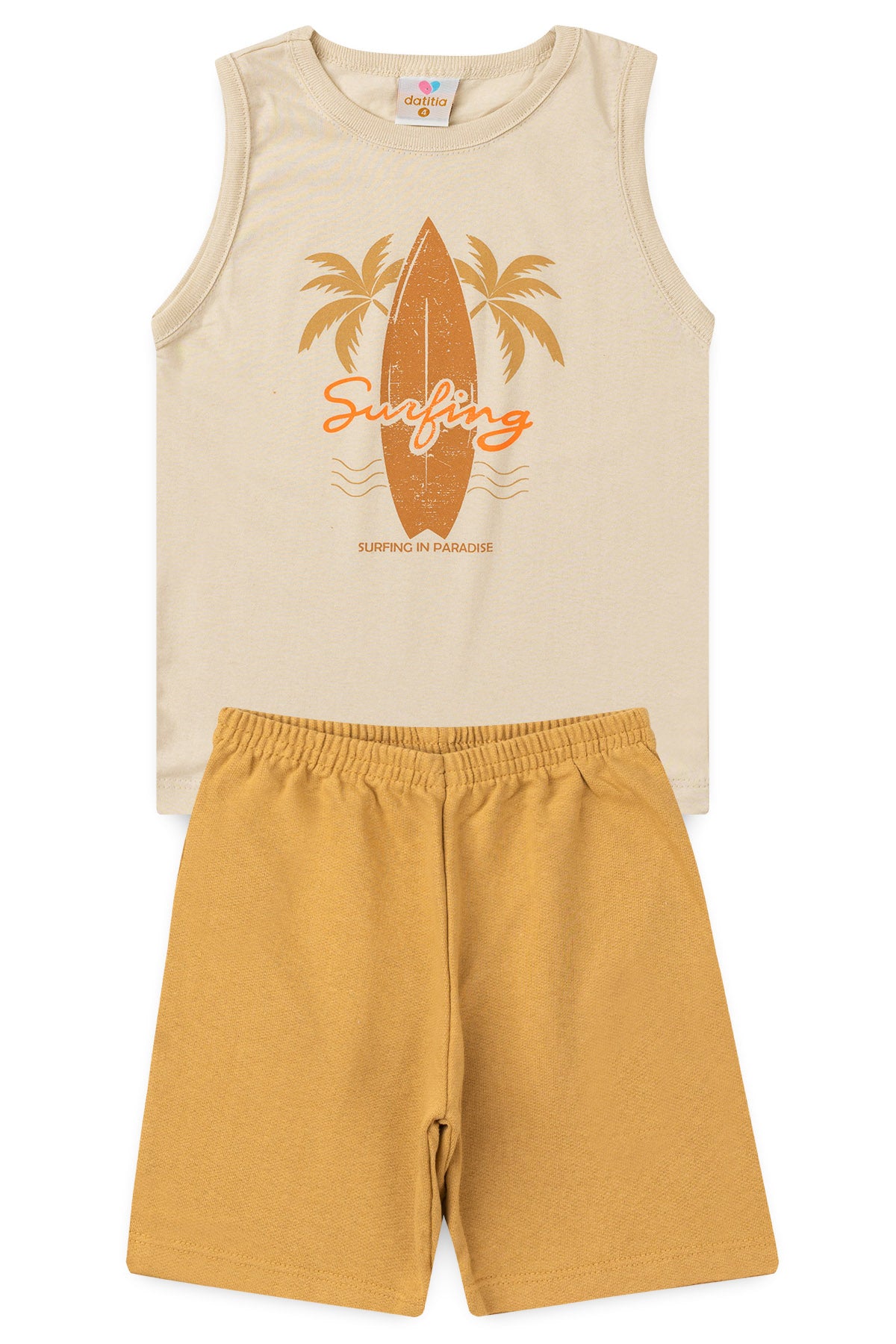 Conjunto de Verão para Menino Prancha Radical Bege