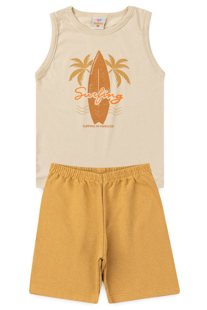 Conjunto de Verão para Menino Prancha Radical Bege