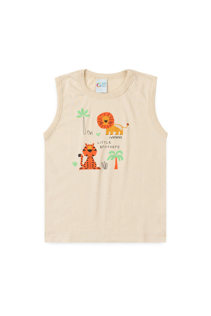 Conjunto de Verão para Menino Reis da Selva Bege