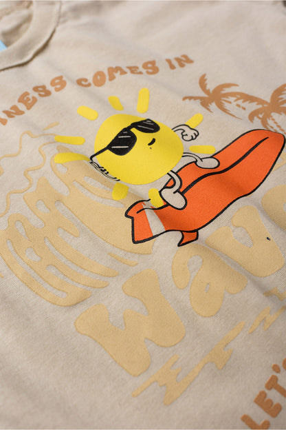 Conjunto de Verão para Menino Sol Radical Bege