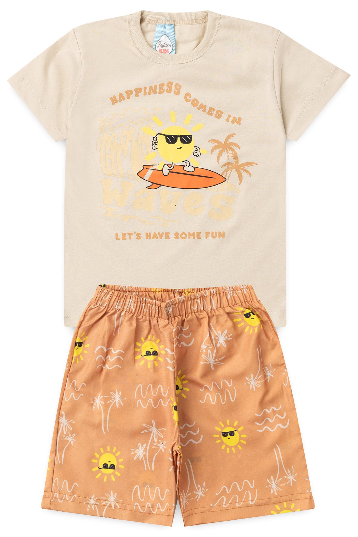 Conjunto de Verão para Menino Sol Radical Bege