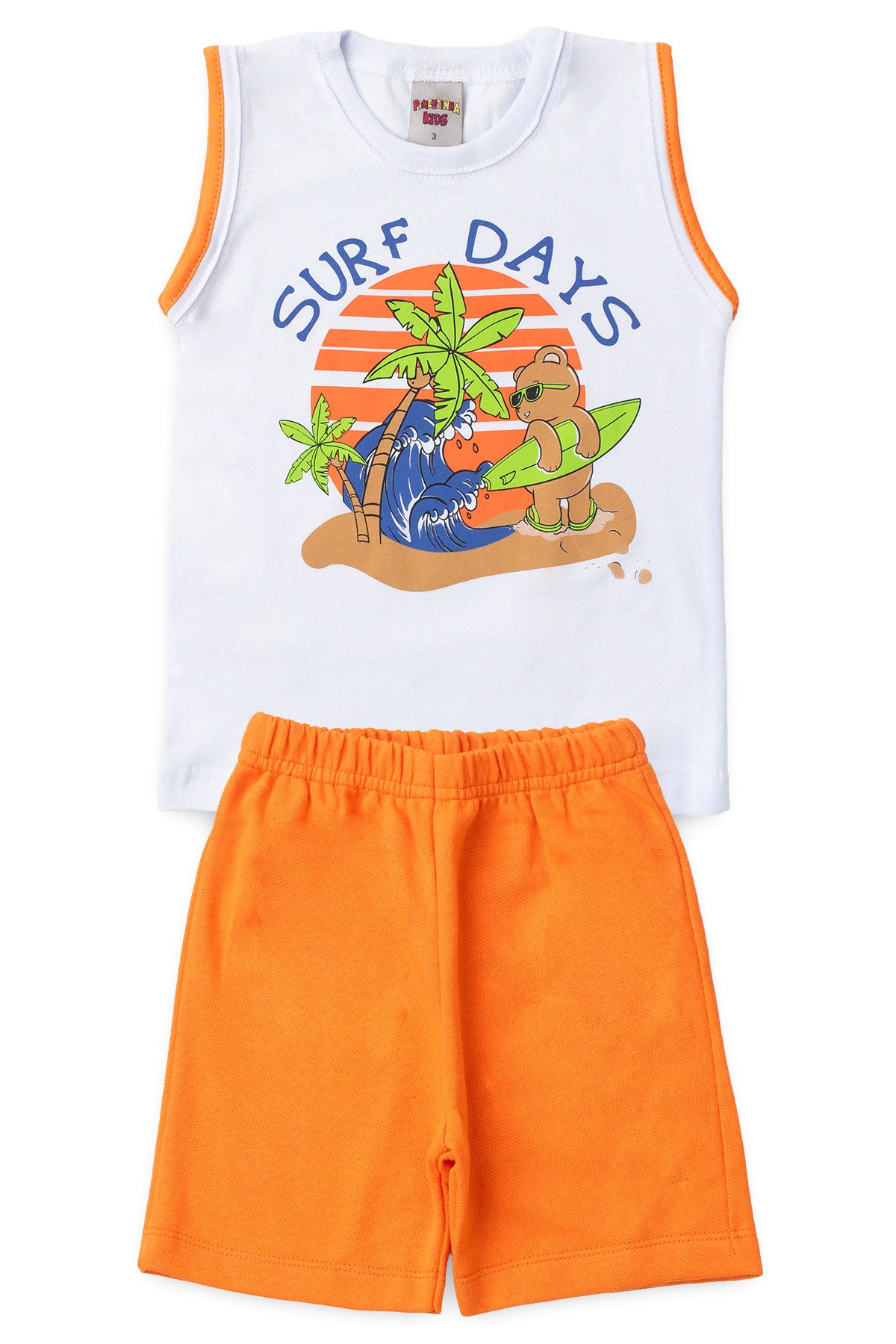 Conjunto de Verão para Menino Surf Days Branco