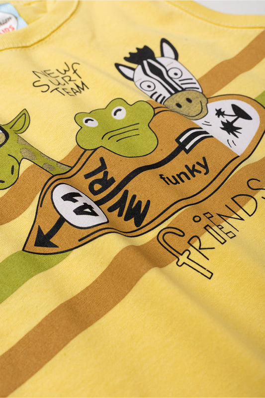 Conjunto de Verão para Menino Turma do Surf Amarelo