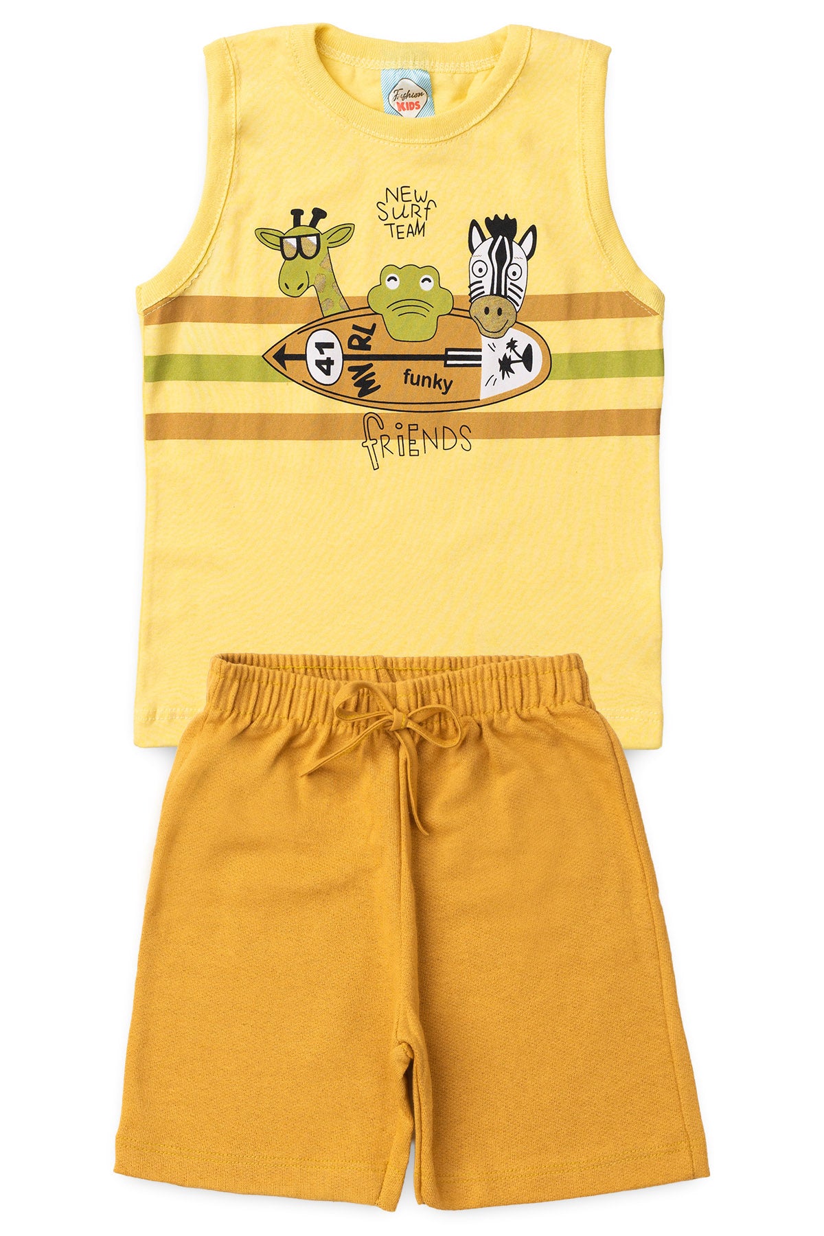 Conjunto de Verão para Menino Turma do Surf Amarelo