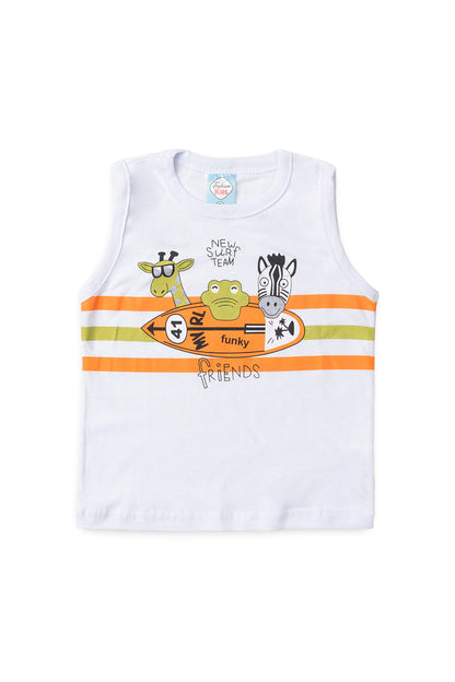 Conjunto de Verão para Menino Turma do Surf Branco