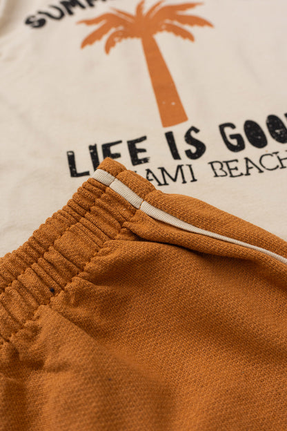 Conjunto de Verão para Menino Vibes de Miami Bege