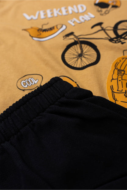 Conjunto de Verão para Menino Weekend Plan Caqui