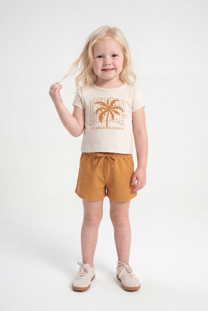 Conjunto de Verão para Menina Praia Califórnia Bege