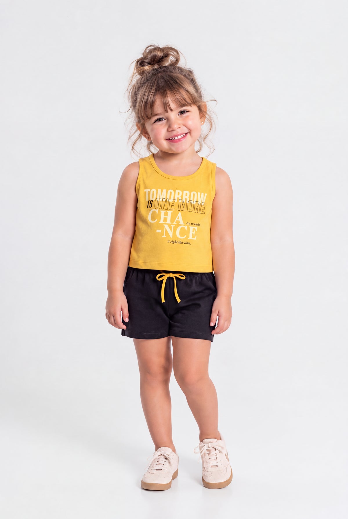 Conjunto de Verão para Menina Novas Chances Amarelo