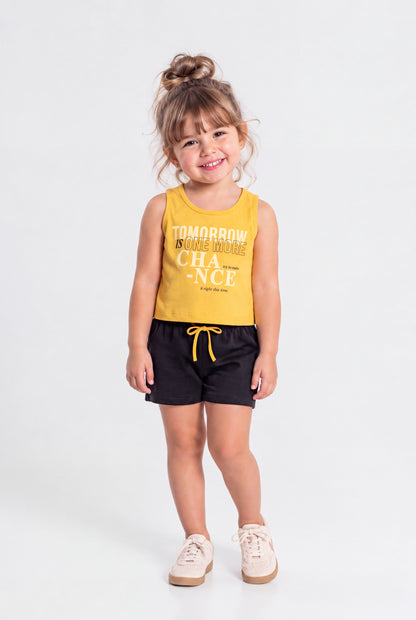 Conjunto de Verão para Menina Novas Chances Amarelo