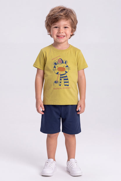 Conjunto de Verão para Menino Paraíso Tropical Verde