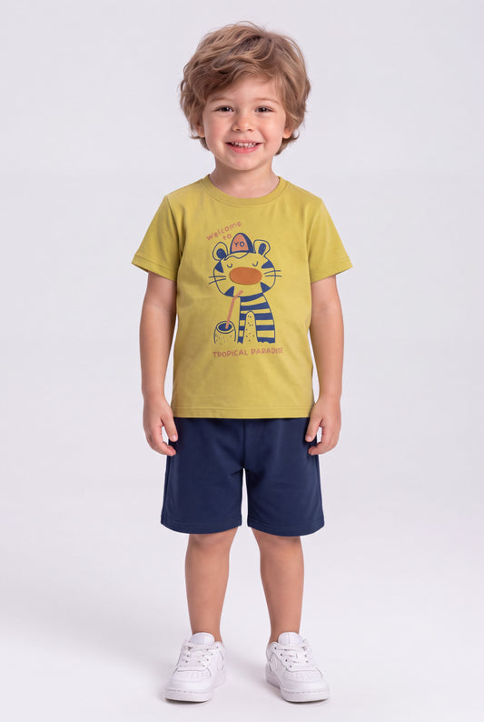 Conjunto de Verão para Menino Paraíso Tropical Verde