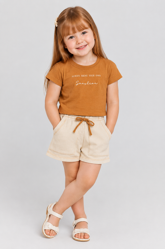 Conjunto de Verão para Menina Summer Style Caramelo