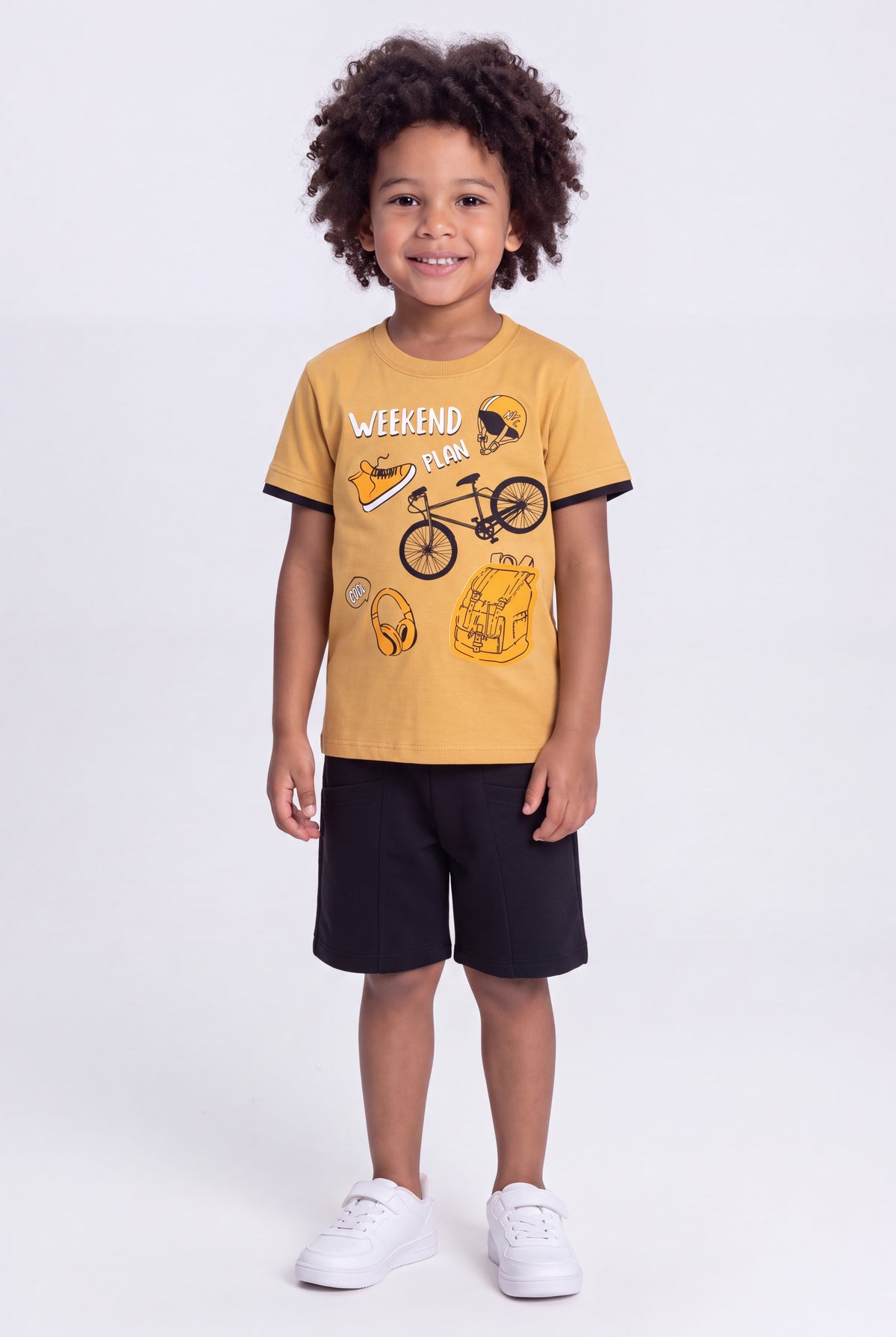 Conjunto de Verão para Menino Weekend Plan Caqui