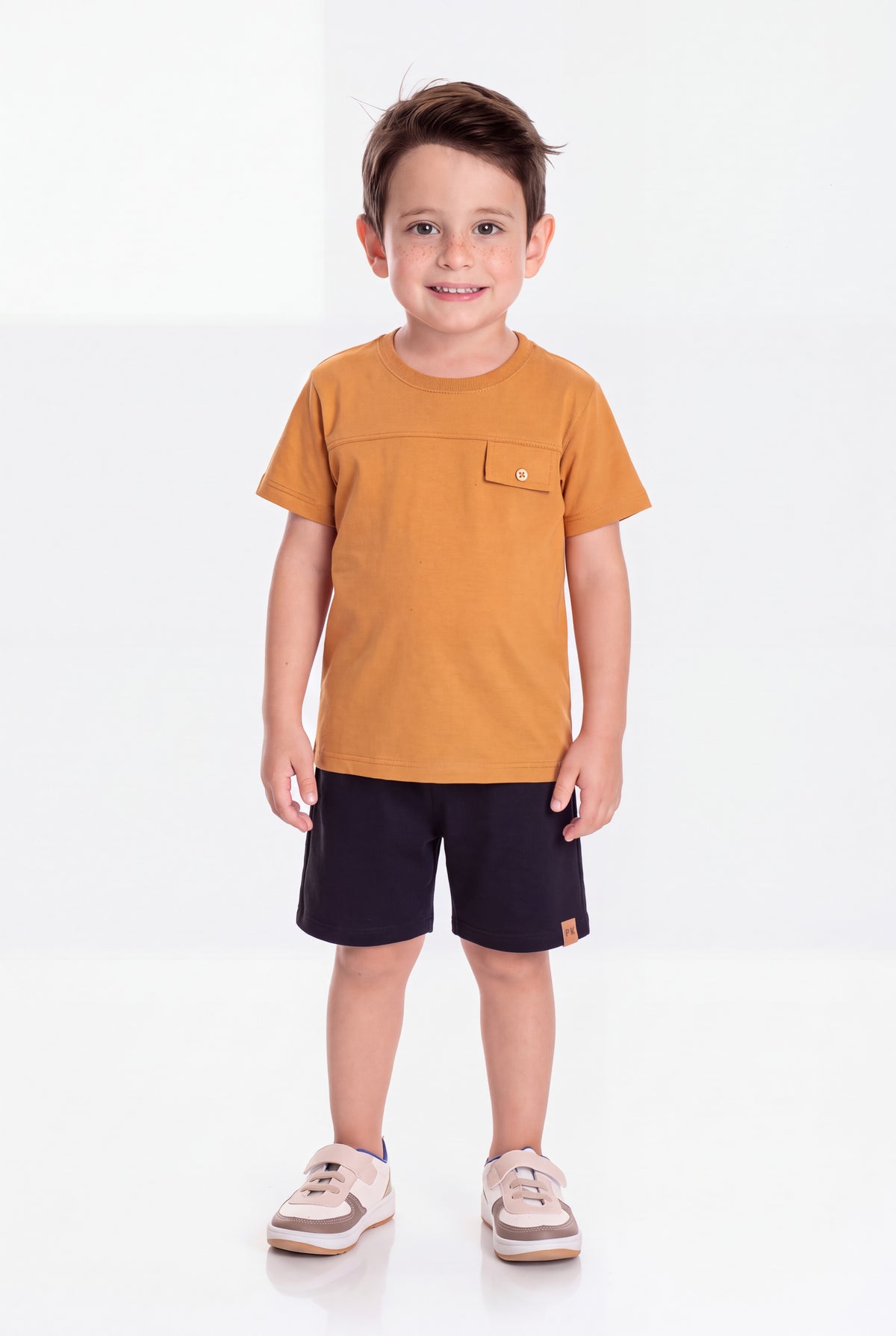 Conjunto de Verão para Menino Casual Caramelo