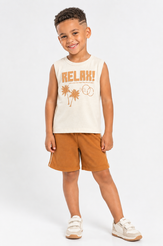 Conjunto de Verão para Menino Relax Bege