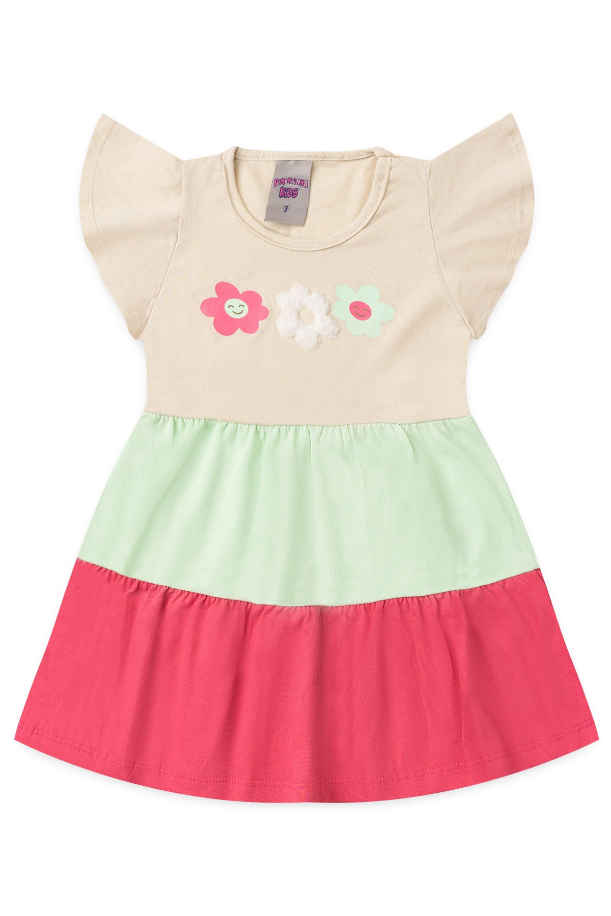 Vestido Três Marias para Menina Jardim das Flores Bege